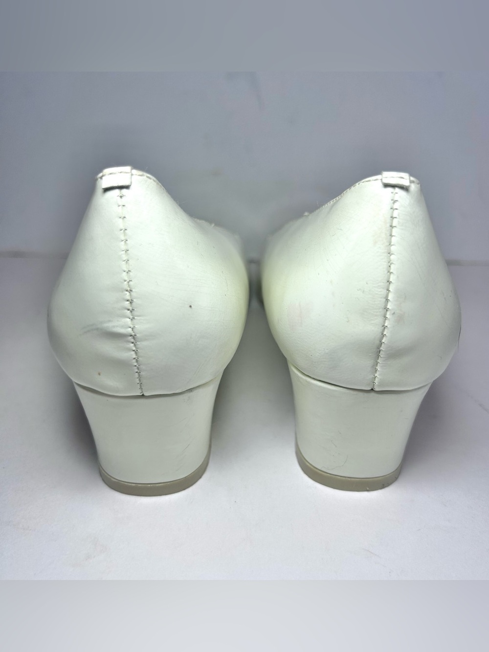 Brooks Brothers Fleece Ivory Patent Leather Block Heels Women’s 6B - Picture 4 of 10